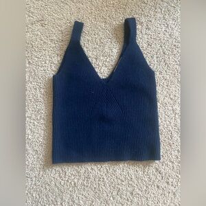 J. Crew Navy Cropped Cashmere Top